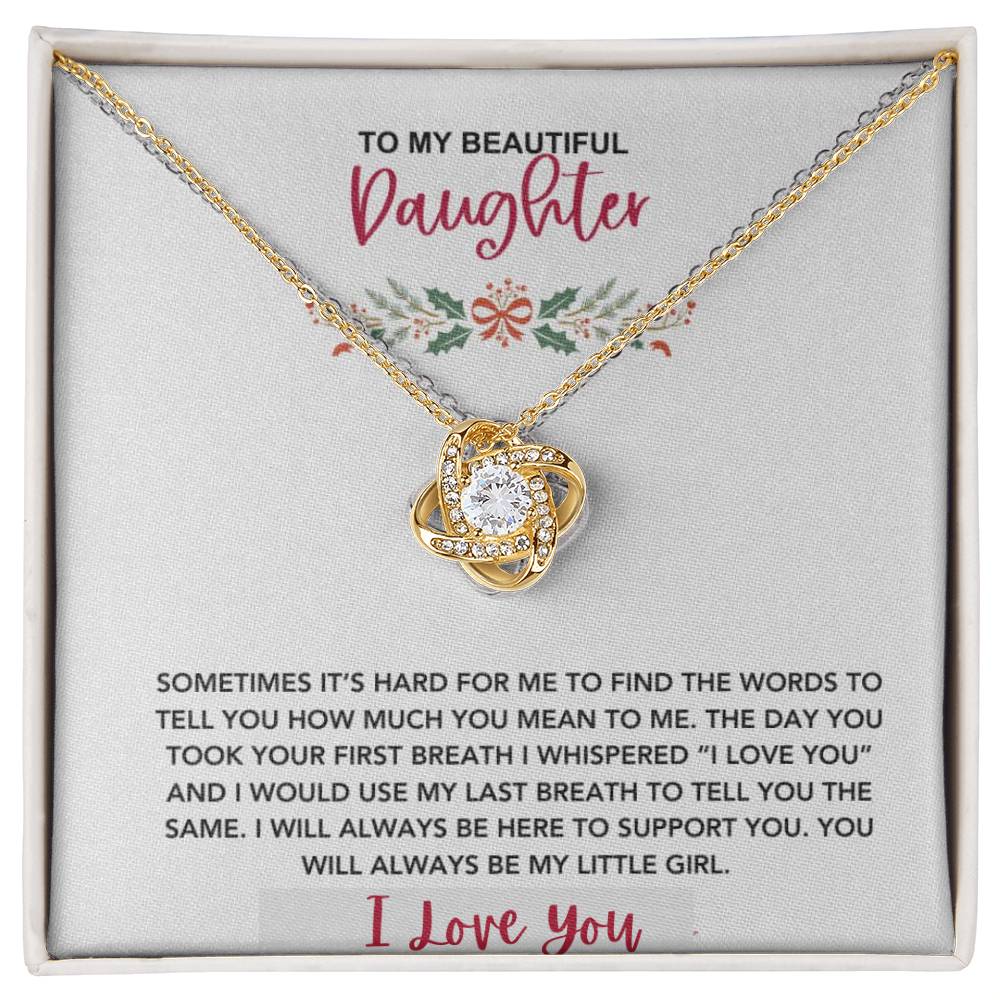 To My Beautiful Daughter | Love Knot Necklace