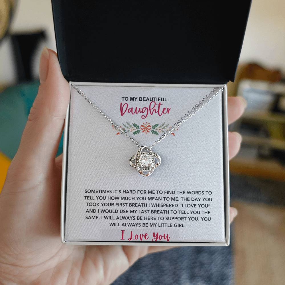 To My Beautiful Daughter | Love Knot Necklace