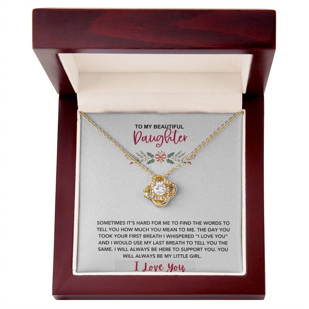 To My Beautiful Daughter | Love Knot Necklace