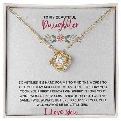 To My Beautiful Daughter | Love Knot Necklace