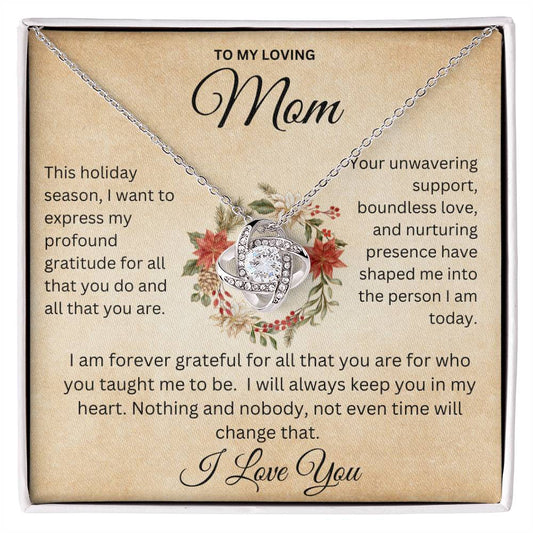 To My Loving Mom | I Love You - Love Knot Necklace