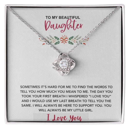 To My Beautiful Daughter | Love Knot Necklace