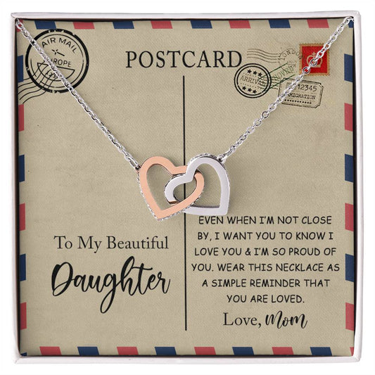 To My Beautiful Daughter | Interlocking Hearts necklace