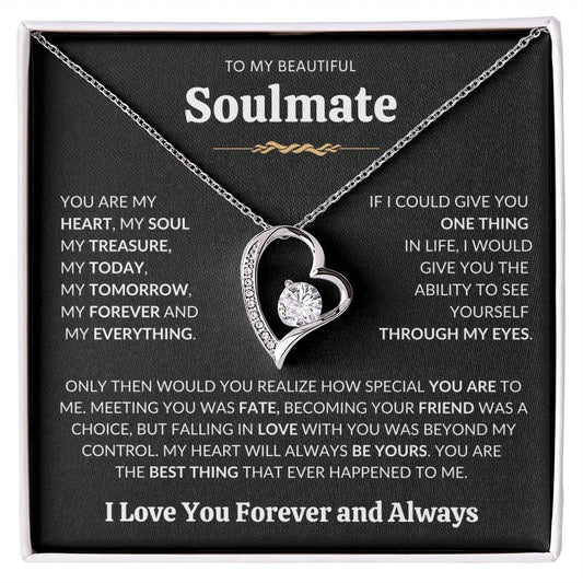 To My Beautiful Soulmate | I Love You, Forever & Always - Forever Love Necklace